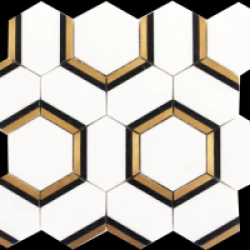 Stoneage Brass/marble Mix Hex Mosaic
