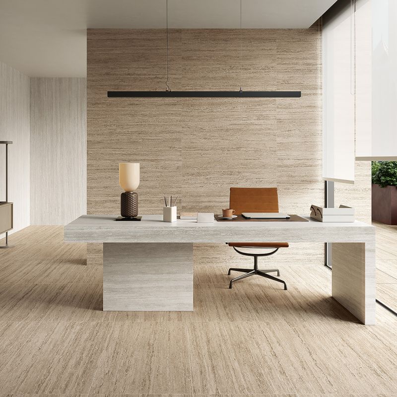 Verso Travertino Walnut & White